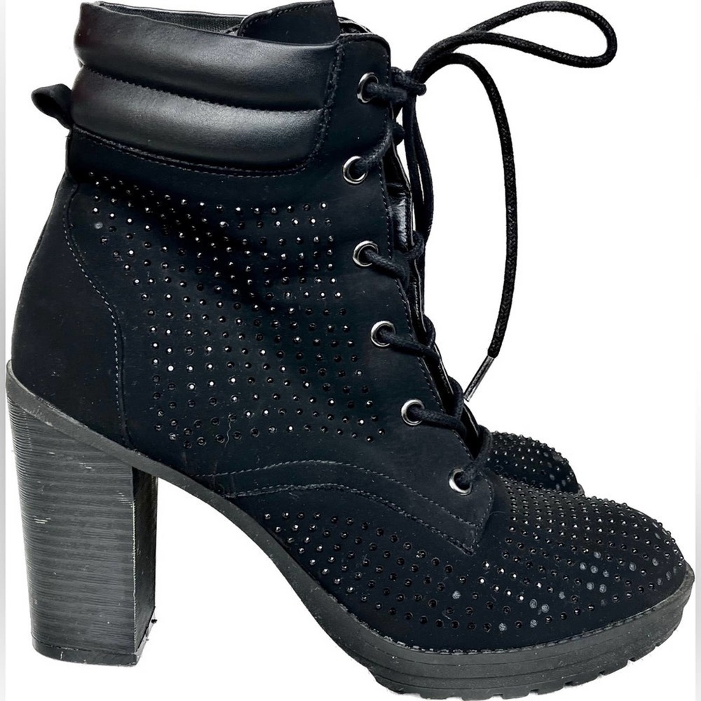 Andiamo women’s shoes boots Asloan heeled bootie black faux leather 8.5 M​​​​​​